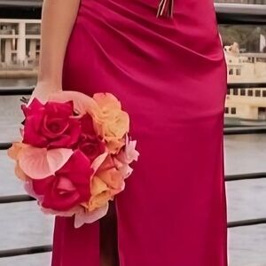 Azazie Fuchsia Dress with Zipper Detail